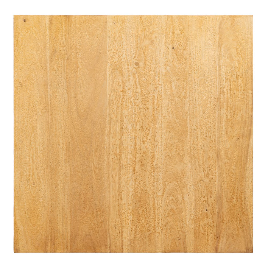 MESA CENTRO NATURAL-NEGRO MADERA-HIERRO 80 X 80 X 40 CM