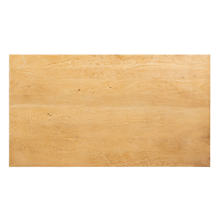 MESA COMEDOR NATURAL-NEGRO MADERA-HIERRO 160 X 90 X 77 CM