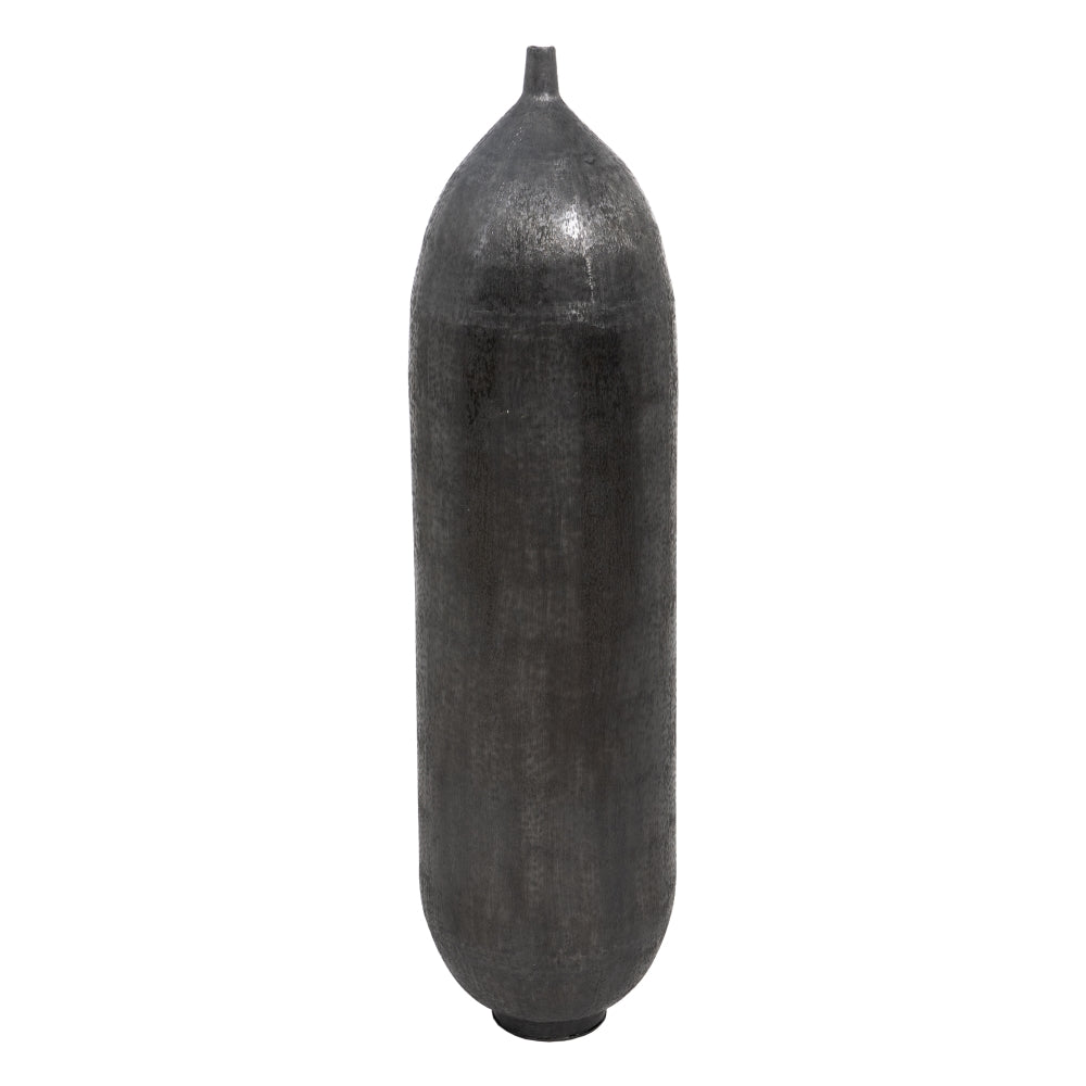 BLACK VASE ALUMINUM DECORATION 33 X 33 X 120 CM