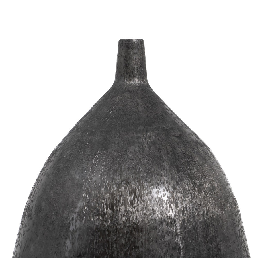 JARRÓN NEGRO ALUMINIO DECORACIÓN 33 X 33 X 120 CM