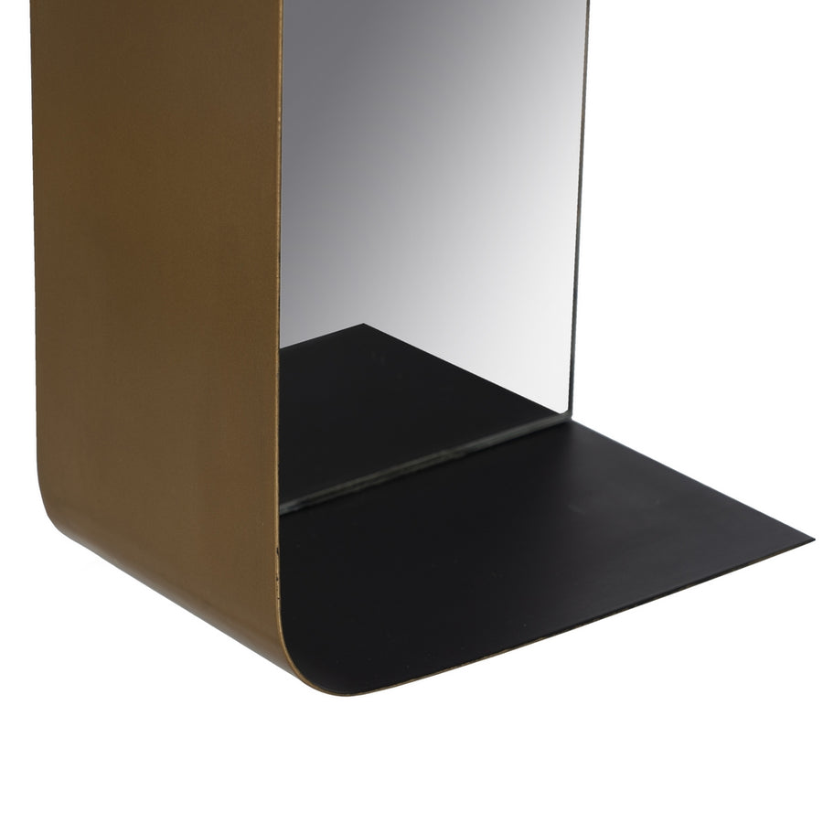 ESPEJO ESTANTE ORO-NEGRO METAL 20 X 12 X 50 CM