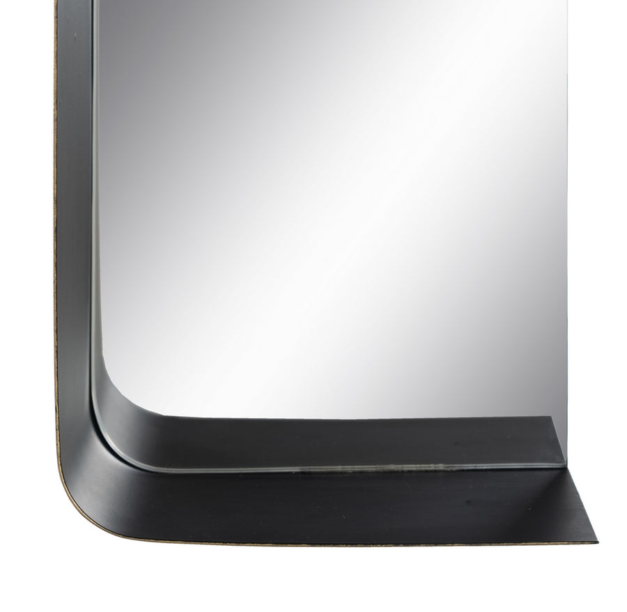 ESPEJO ESTANTE ORO-NEGRO METAL 20 X 12 X 50 CM