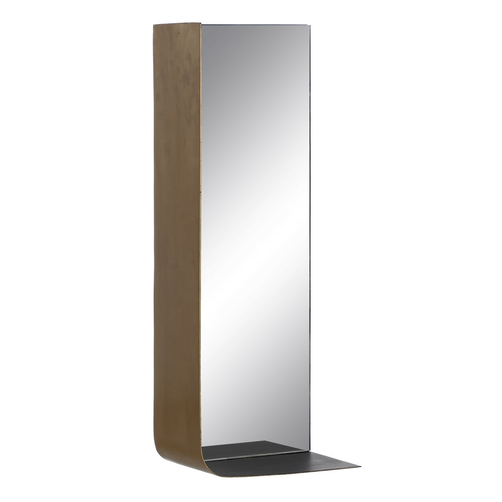 ESPEJO ESTANTE ORO-NEGRO METAL 20 X 12 X 50 CM