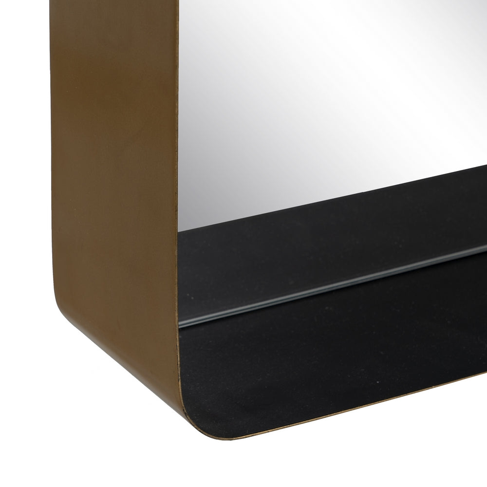 ESPEJO ESTANTE ORO-NEGRO METAL 40 X 12 X 60 CM