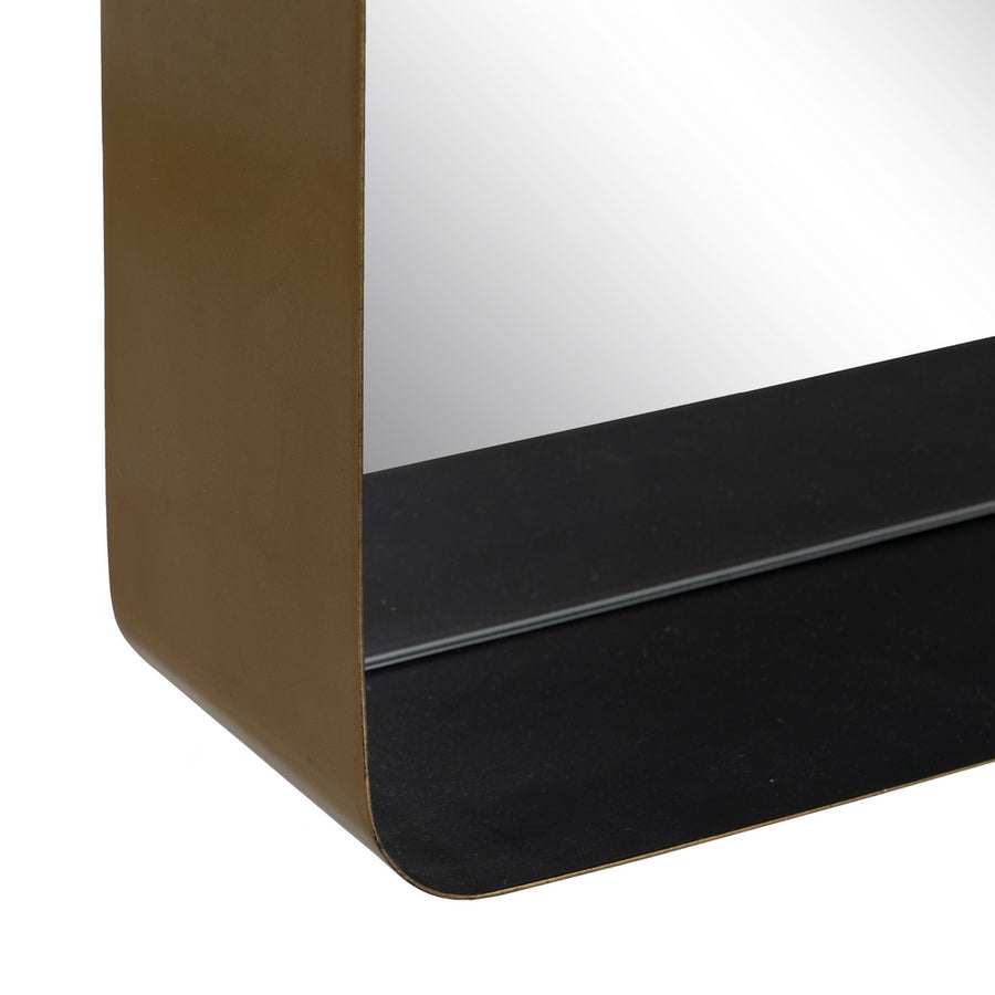 ESPEJO ESTANTE ORO-NEGRO METAL 40 X 12 X 60 CM