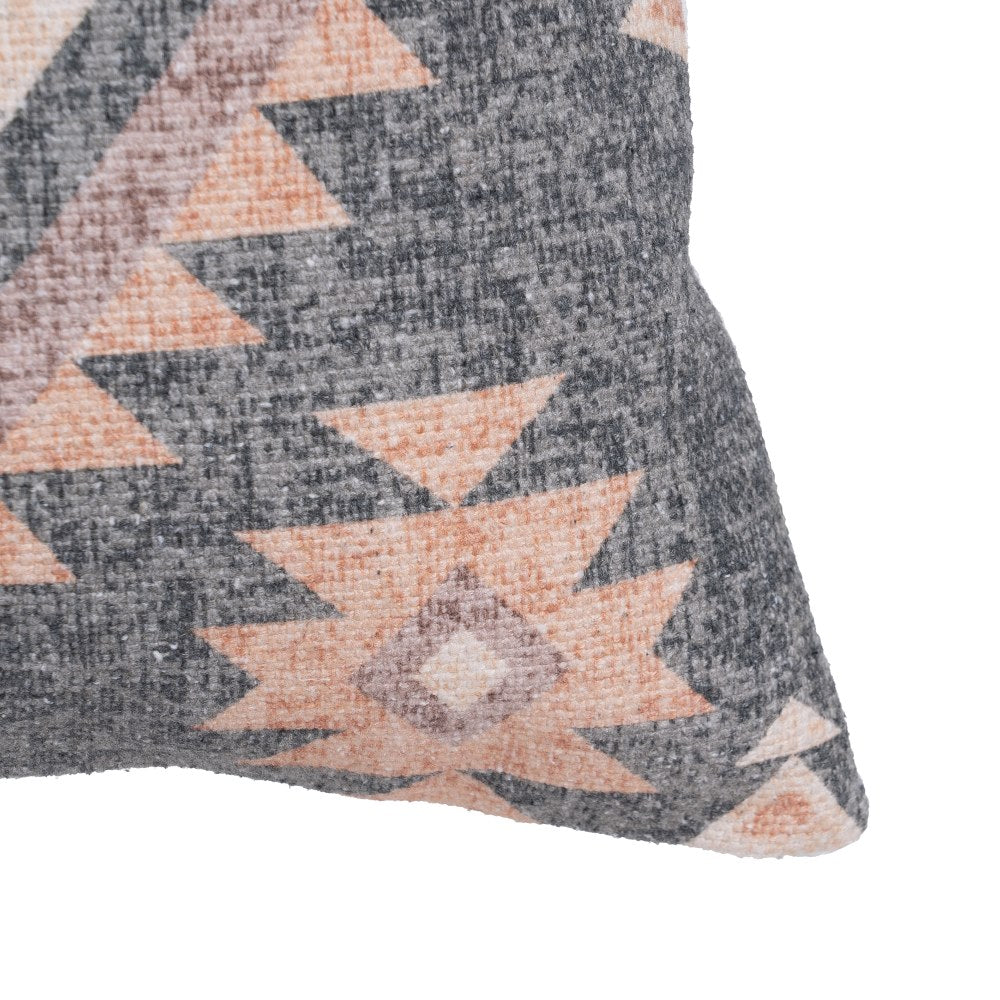 GREY-PINK COTTON DECORATIVE CUSHION 45 X 45 CM