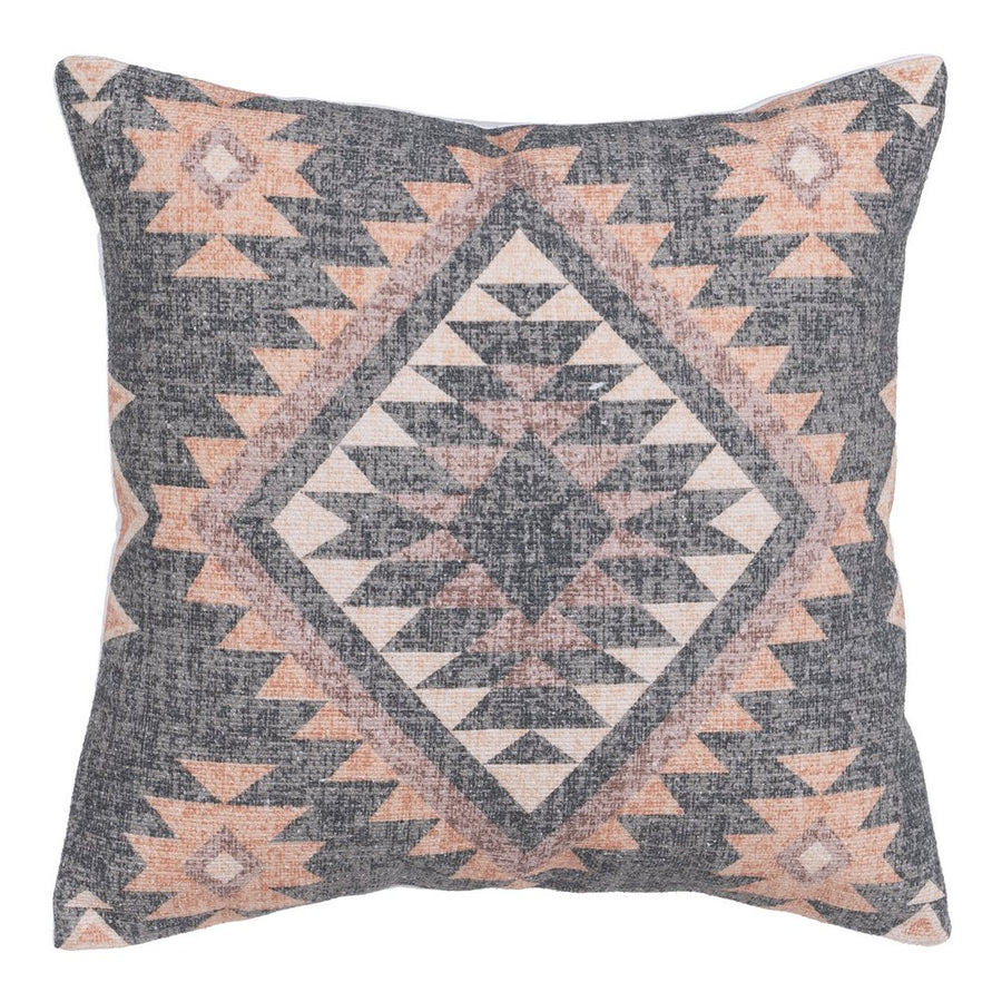 GREY-PINK COTTON DECORATIVE CUSHION 45 X 45 CM