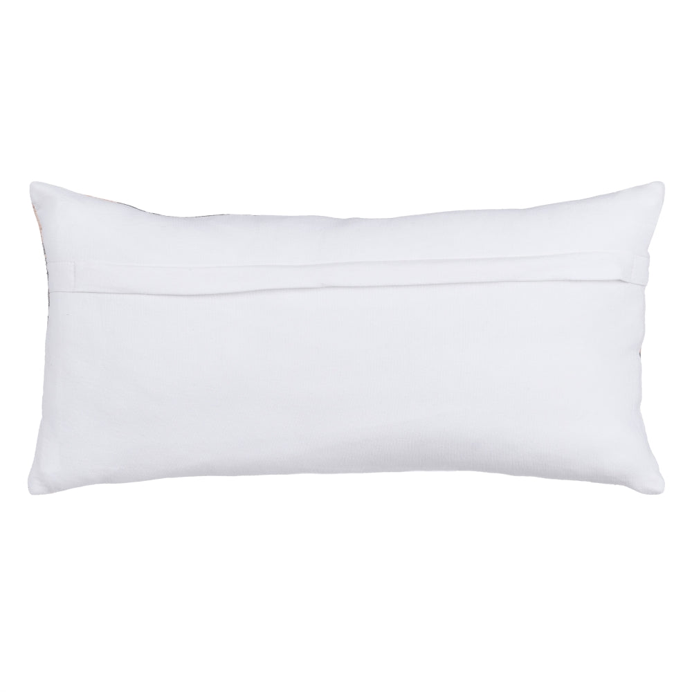 GREY-PINK COTTON DECORATIVE CUSHION 30 X 60 CM