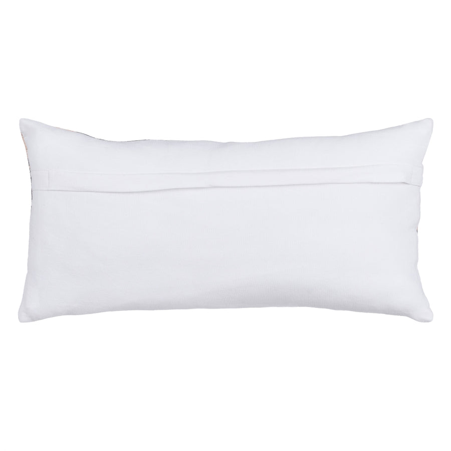 GREY-PINK COTTON DECORATIVE CUSHION 30 X 60 CM