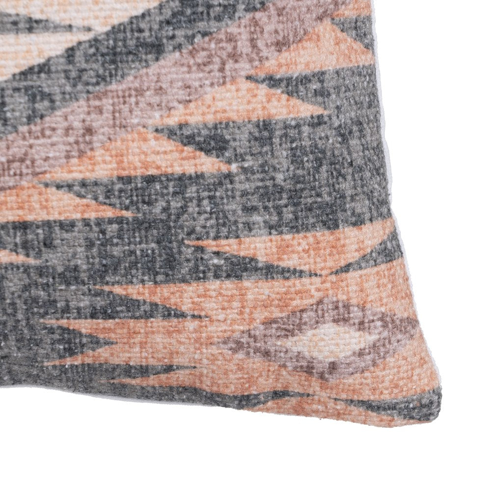 GREY-PINK COTTON DECORATIVE CUSHION 30 X 60 CM