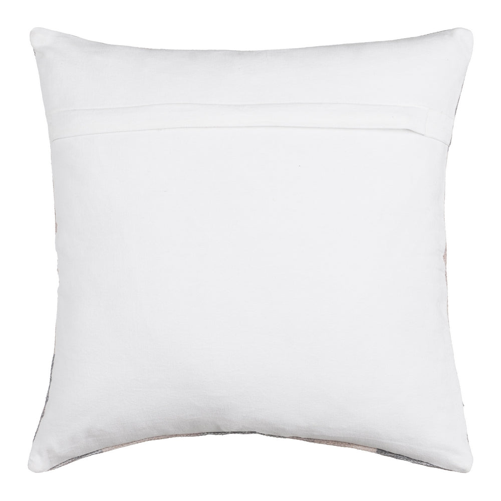 GREY-PINK COTTON DECORATIVE CUSHION 45 X 45 CM