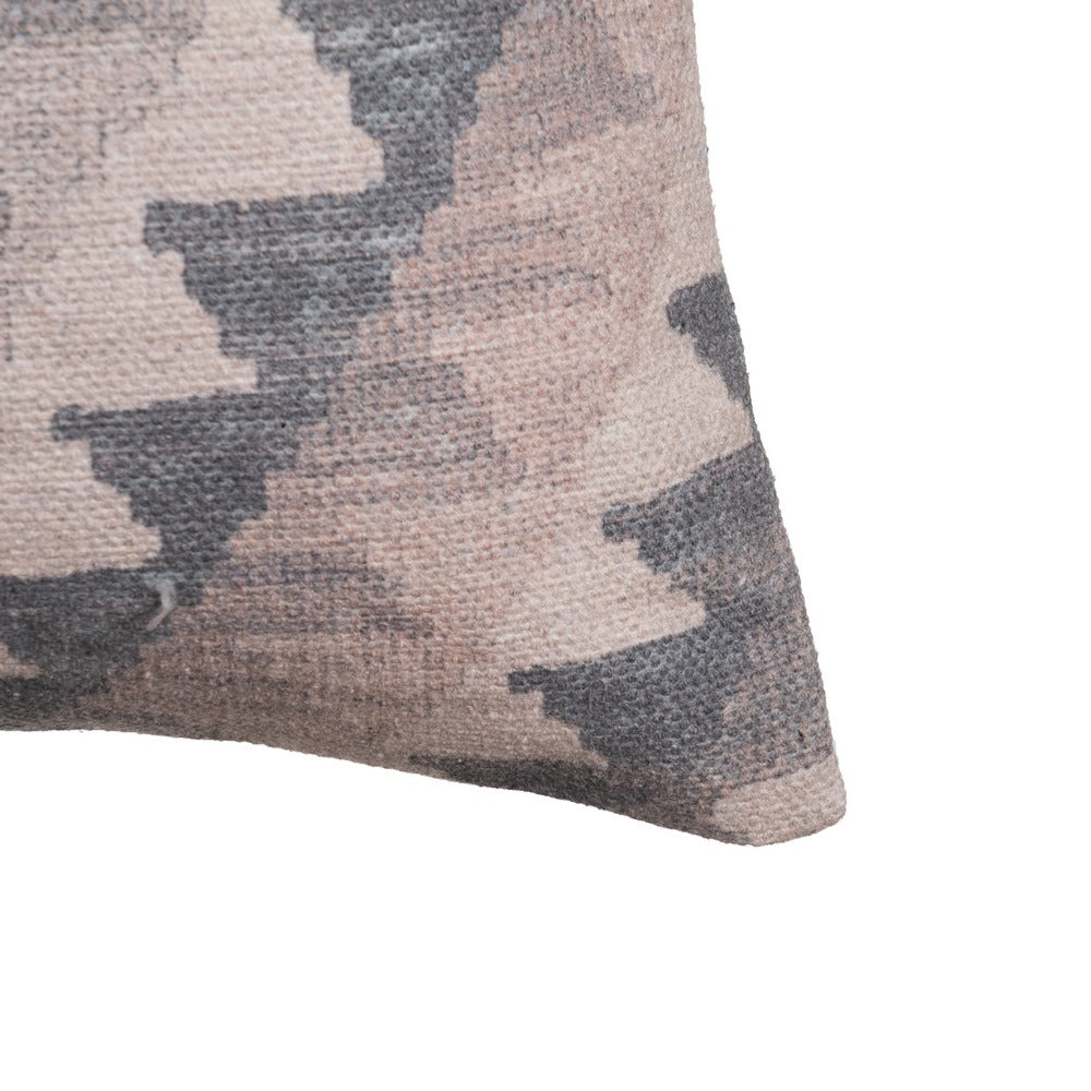 GREY-PINK COTTON DECORATIVE CUSHION 45 X 45 CM