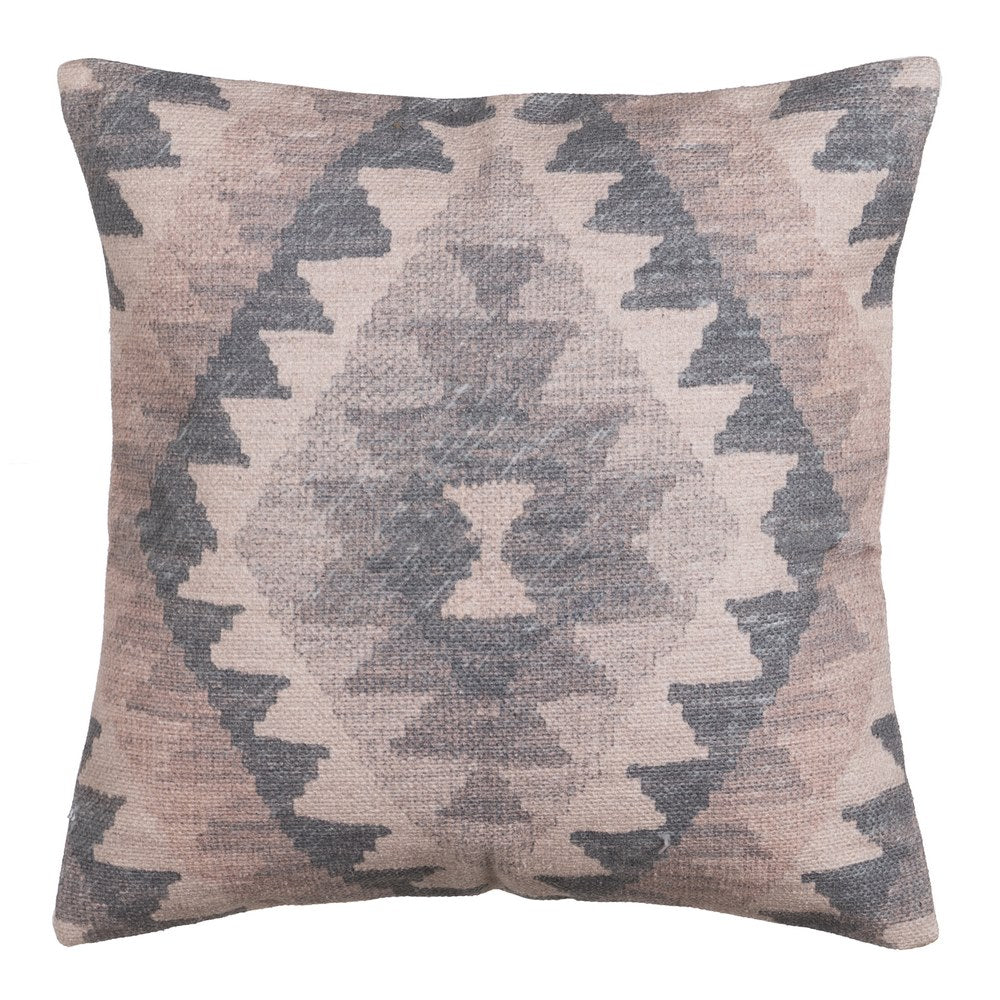 GREY-PINK COTTON DECORATIVE CUSHION 45 X 45 CM