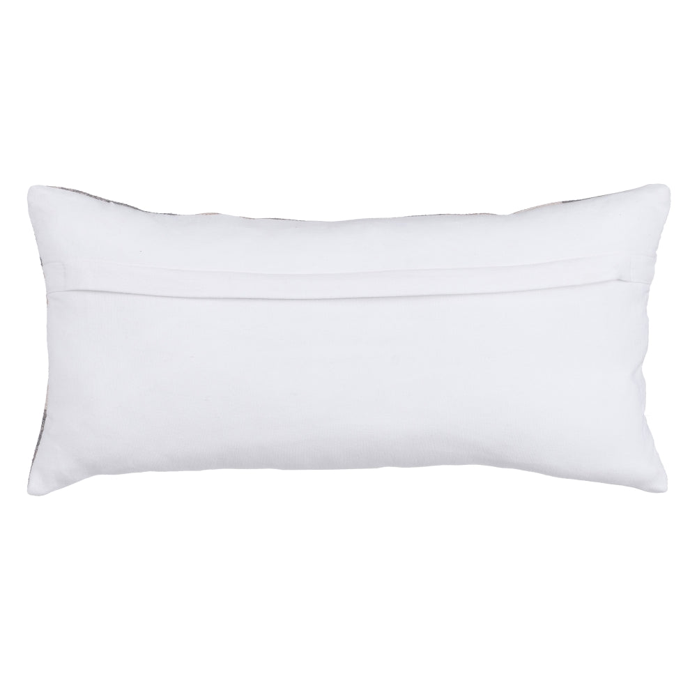 GREY-PINK COTTON DECORATIVE CUSHION 30 X 60 CM