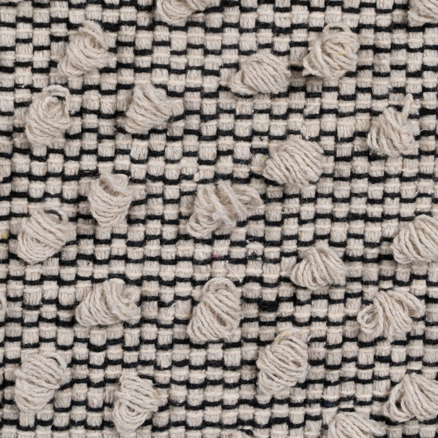 COJÍN BEIGE-NEGRO ALGODÓN DECORACIÓN 45 X 45 CM