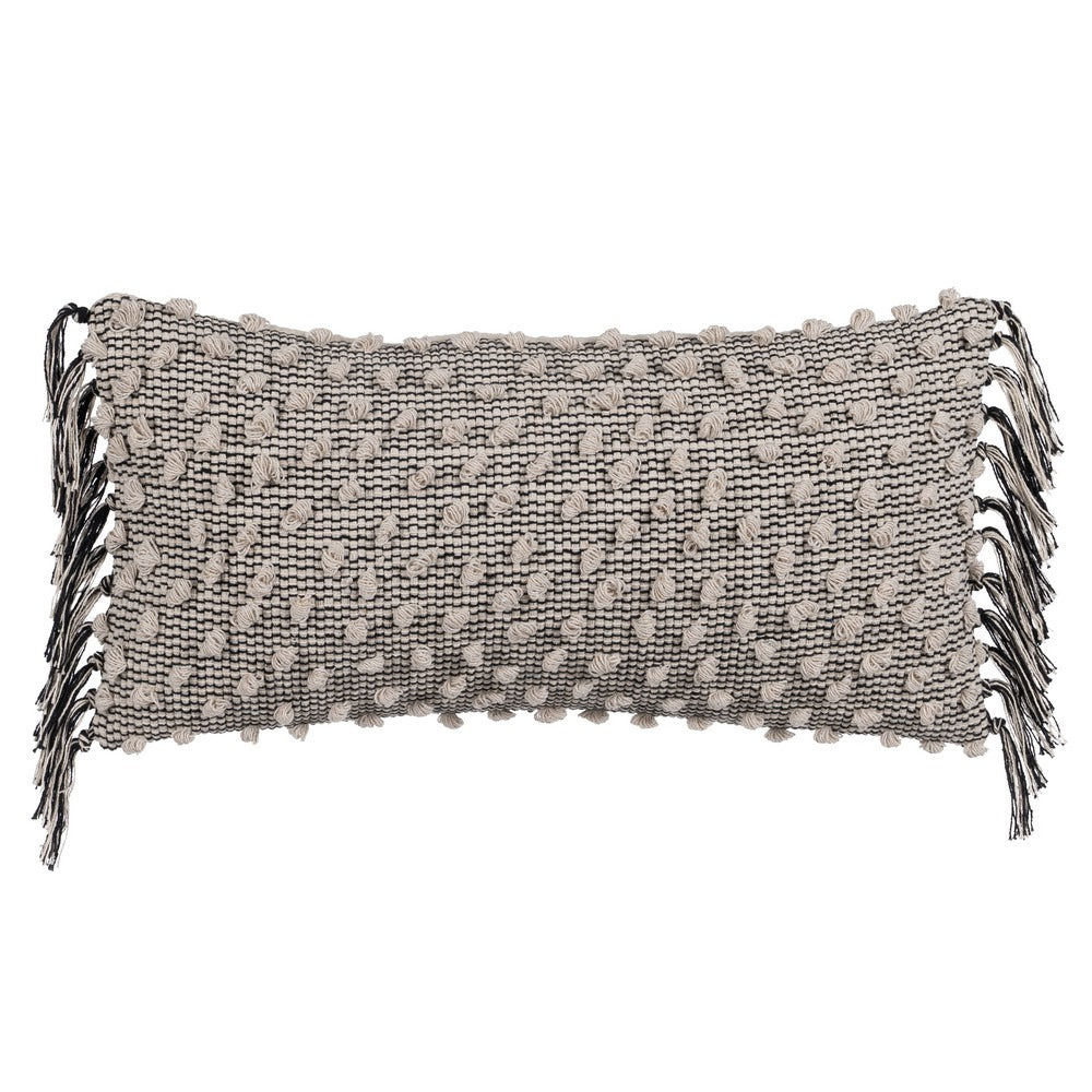 COJ�N BEIGE-NEGRO ALGOD�N DECORACI�N 30 X 60 CM