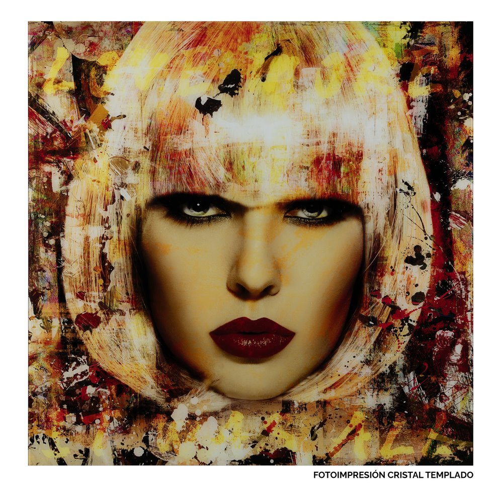 CUADRO IMPRESIÓN MUJER CRISTAL TEMPLADO 120 X 4 X 120 CM