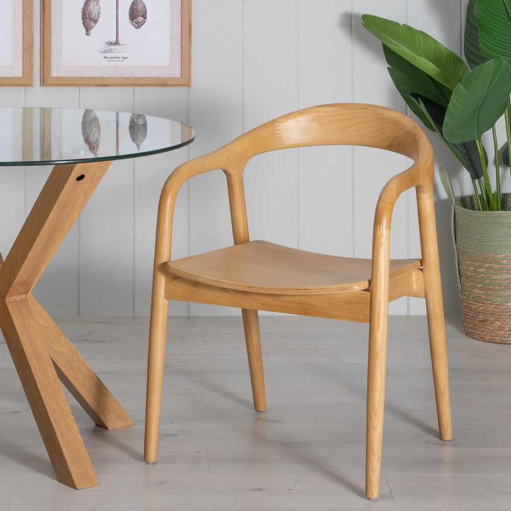 NATURAL ELM WOOD CHAIR LIVING ROOM 55 X 60 X 77 CM