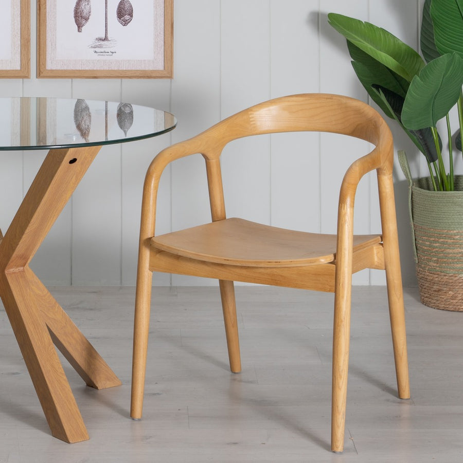NATURAL ELM WOOD CHAIR LIVING ROOM 55 X 60 X 77 CM