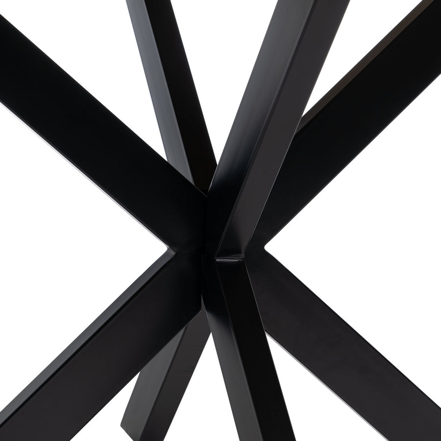 MESA COMEDOR NATURAL-NEGRO MADERA-HIERRO 130 X 130 X 77 CM