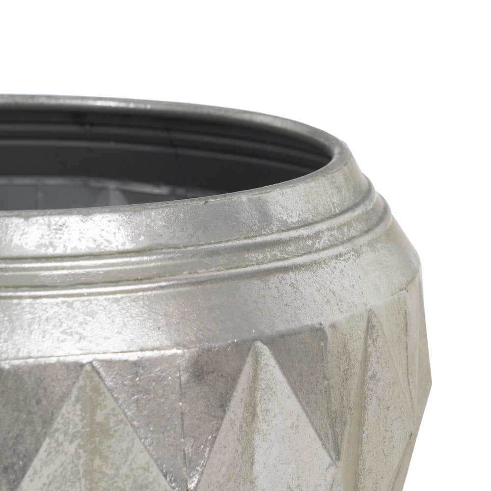 MACETERO PLATA METAL DECORACIÓN 37,50 X 37,50 X 25,50 CM