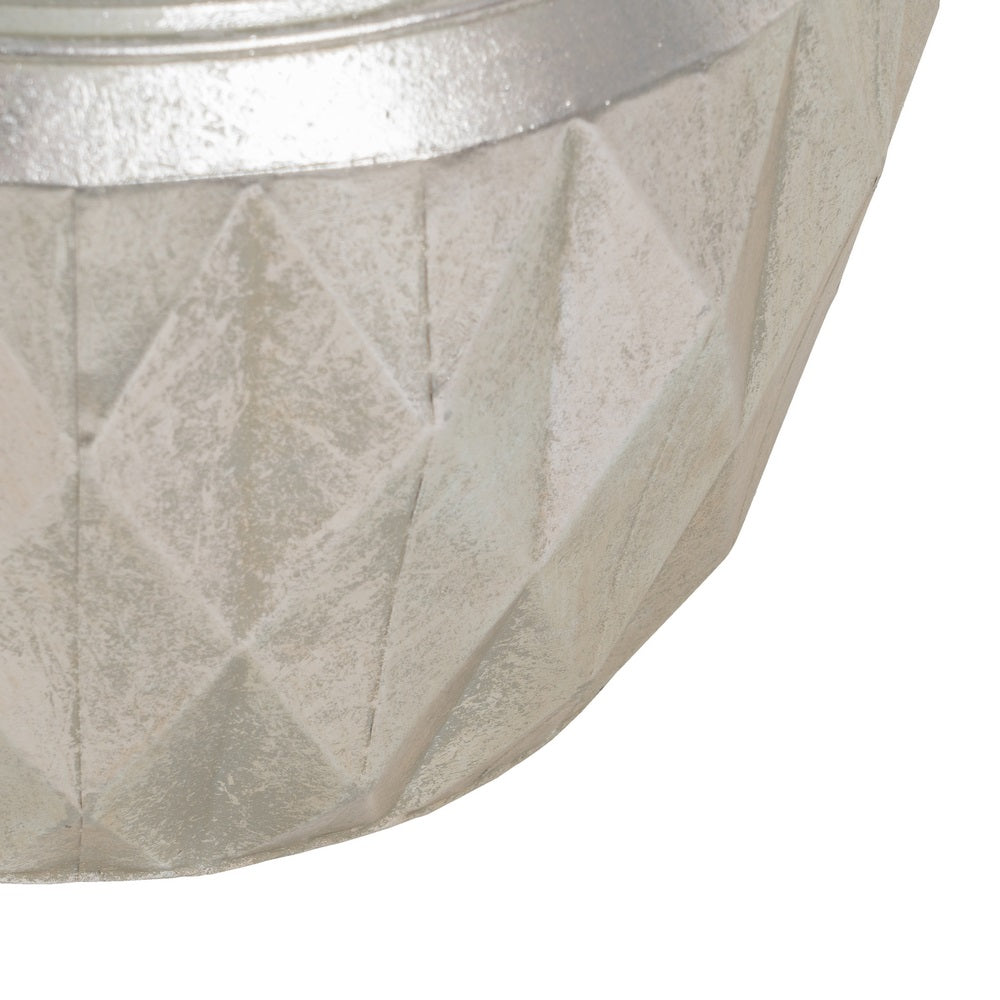 MACETERO PLATA METAL DECORACIÓN 37,50 X 37,50 X 25,50 CM