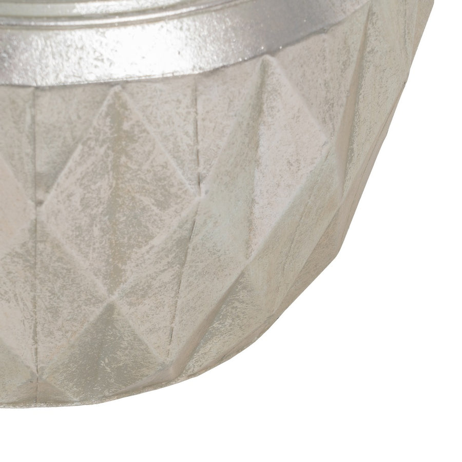 MACETERO PLATA METAL DECORACIÓN 37,50 X 37,50 X 25,50 CM