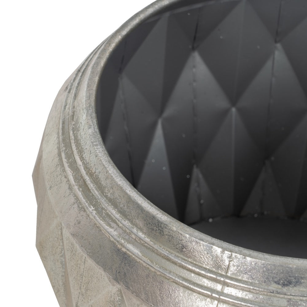 MACETERO PLATA METAL DECORACIÓN 37,50 X 37,50 X 25,50 CM