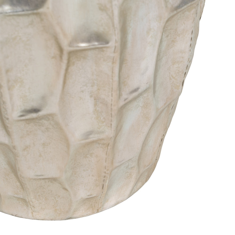 SILVER METAL PLANTER DECORATION 30 X 30 X 44.50 CM