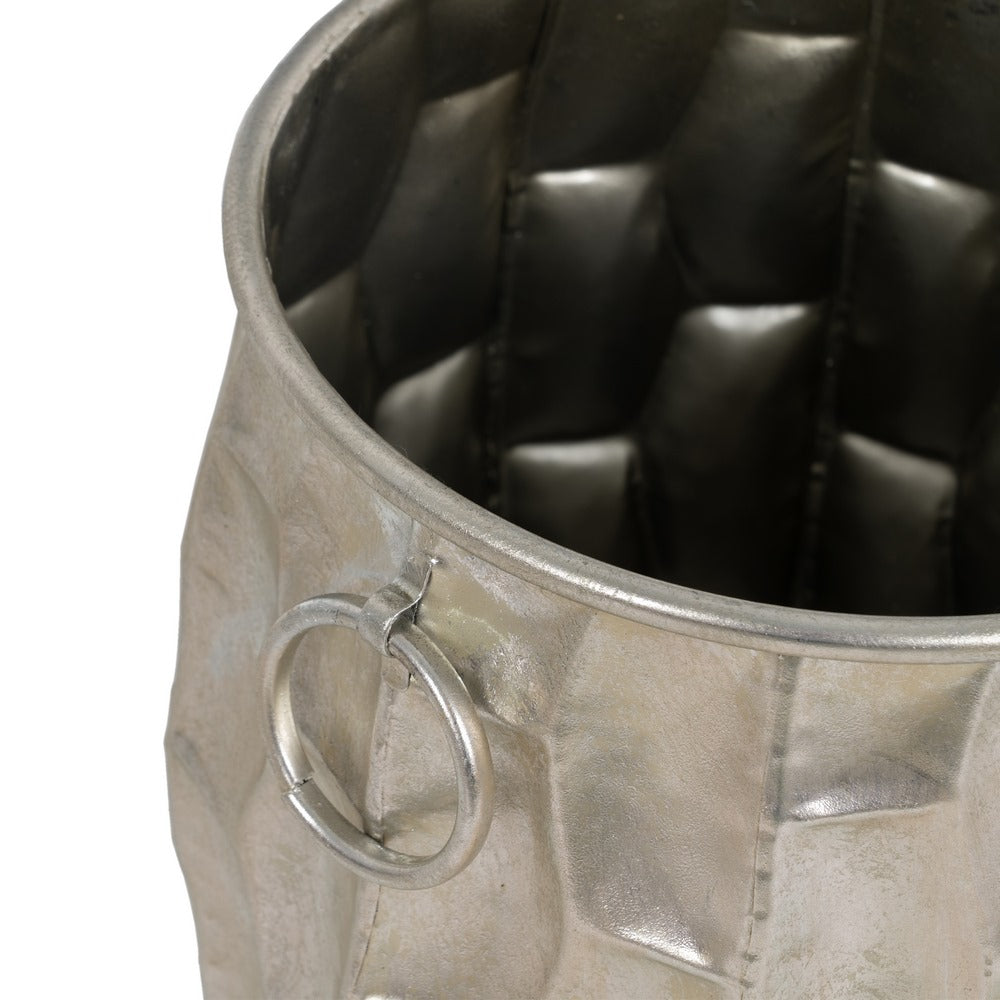 SILVER METAL PLANTER DECORATION 30 X 30 X 44.50 CM