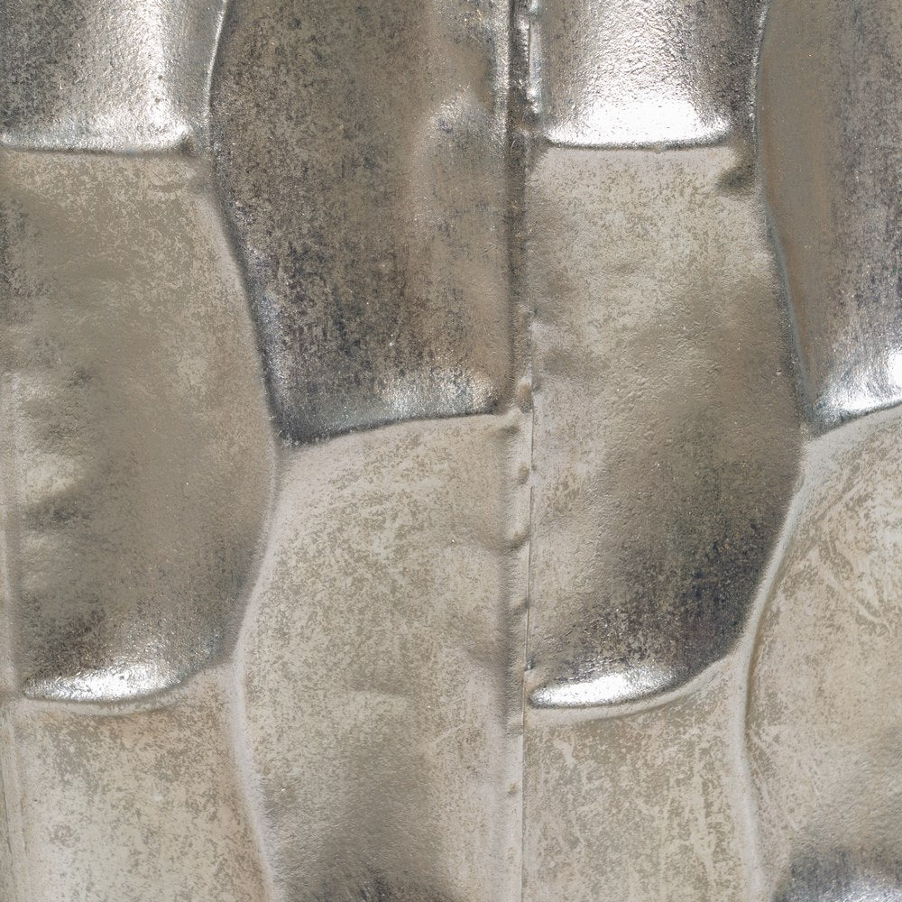 SILVER METAL PLANTER DECORATION 39 X 39 X 51 CM