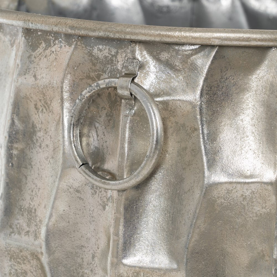 MACETERO PLATA METAL DECORACIÓN 39 X 39 X 51 CM