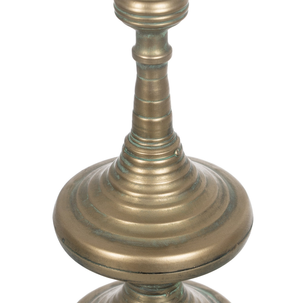 OLD GOLD CANDLE HOLDER METAL DECORATION 14 X 14 X 45.50 CM