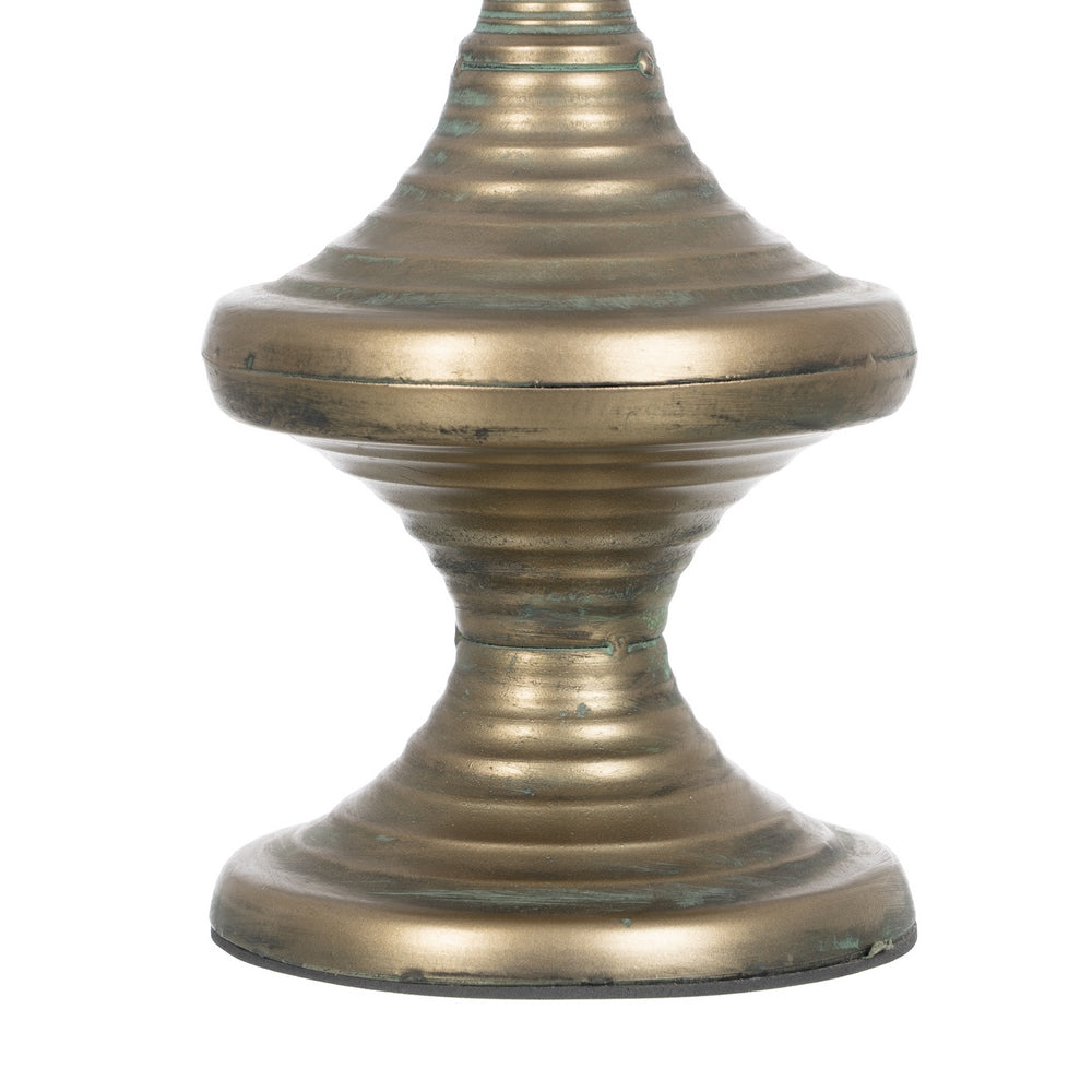 OLD GOLD CANDLE HOLDER METAL DECORATION 14 X 14 X 45.50 CM