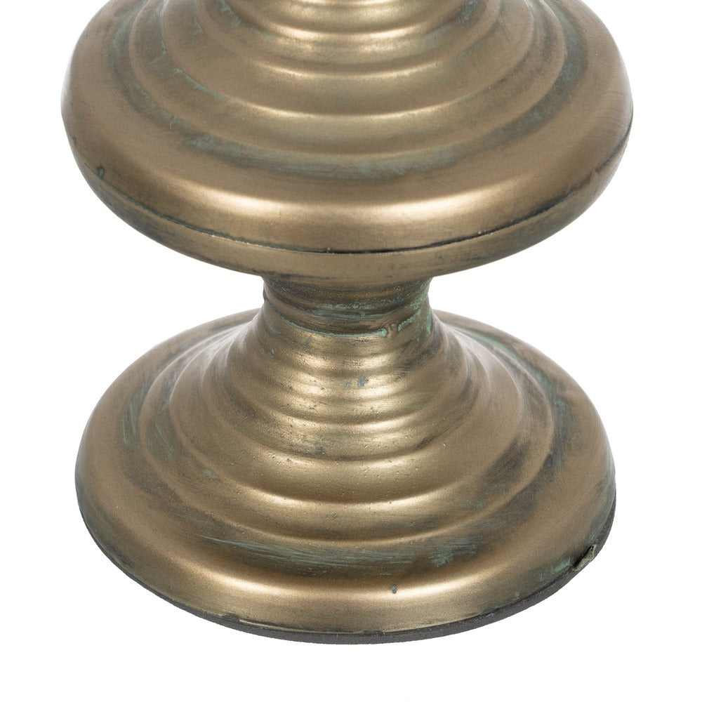 OLD GOLD CANDLE HOLDER METAL DECORATION 14 X 14 X 45.50 CM