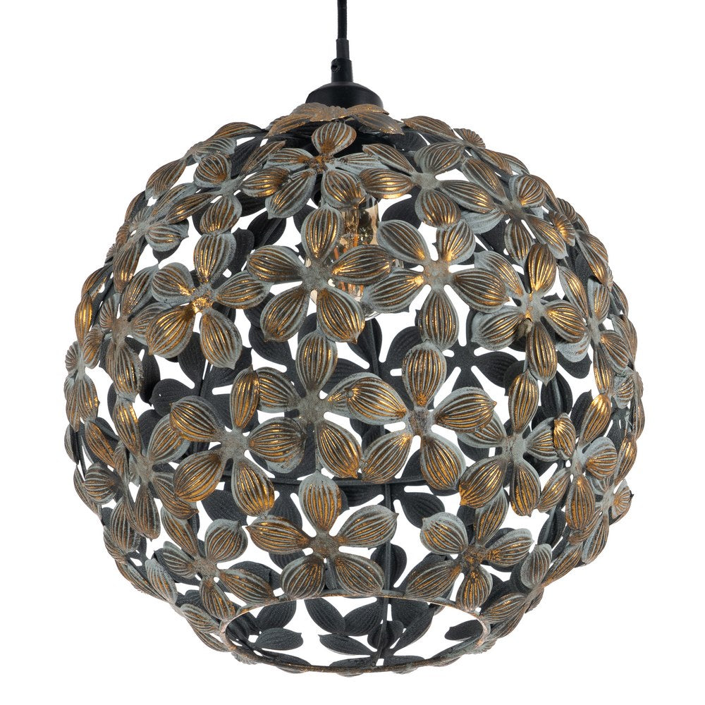 LÁMPARA TECHO ORO VIEJO METAL 31 X 31 X 34 CM