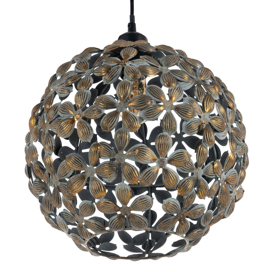 LÁMPARA TECHO ORO VIEJO METAL 31 X 31 X 34 CM