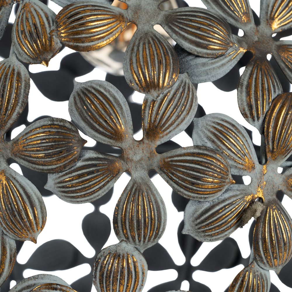 LÁMPARA TECHO ORO VIEJO METAL 31 X 31 X 34 CM