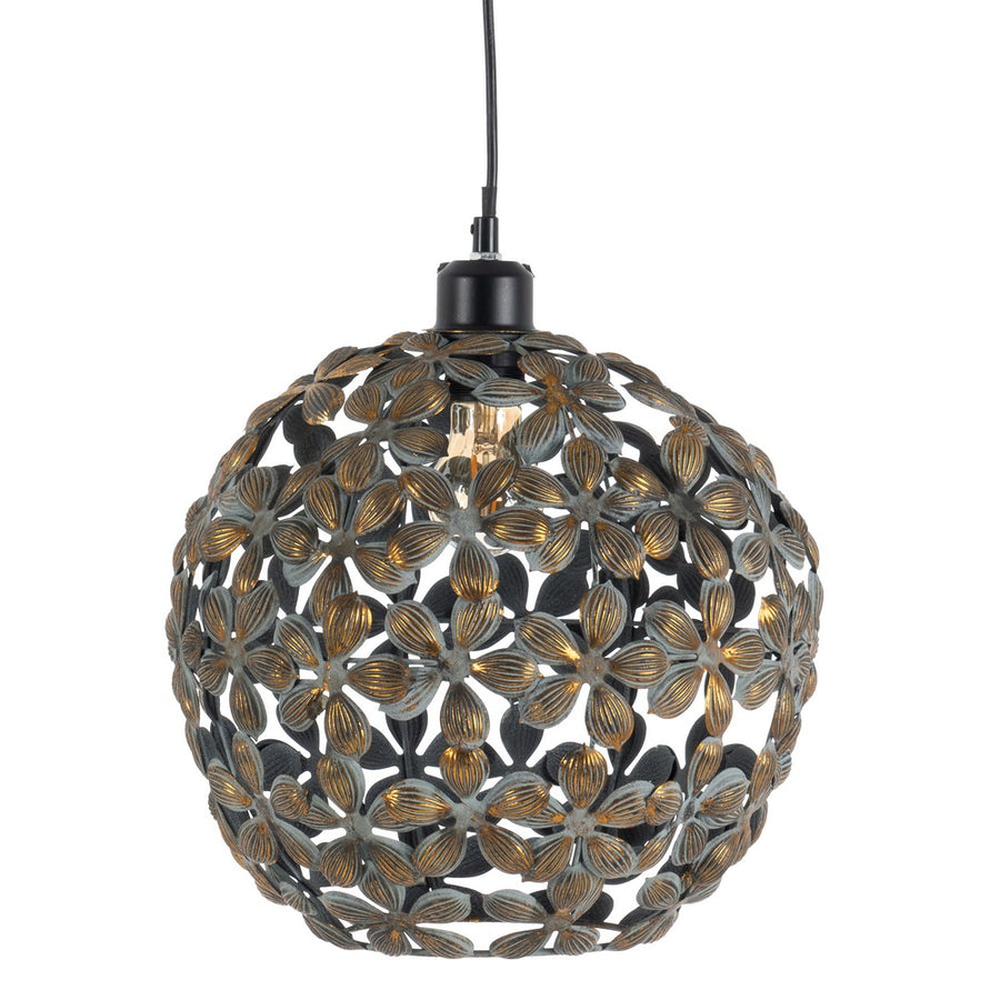 LÁMPARA TECHO ORO VIEJO METAL 31 X 31 X 34 CM