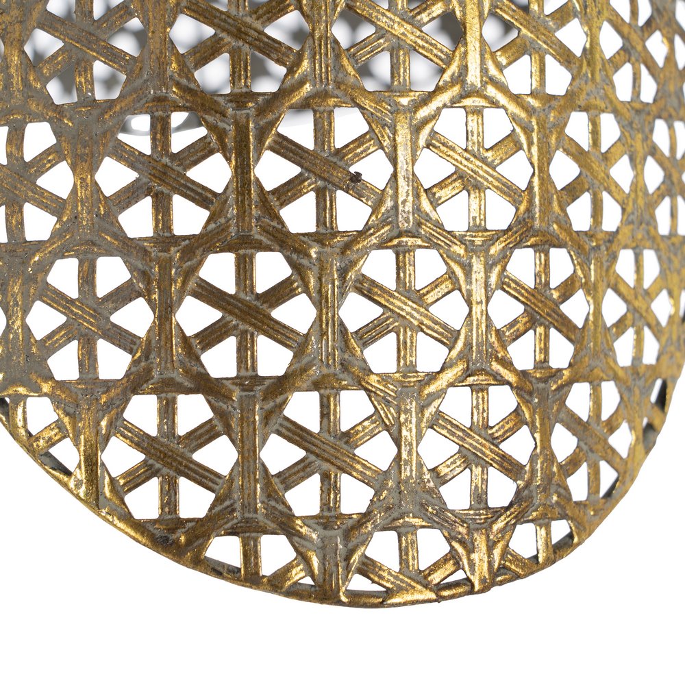 LÁMPARA TECHO ORO-PLATA METAL 24 X 24 X 31,50 CM