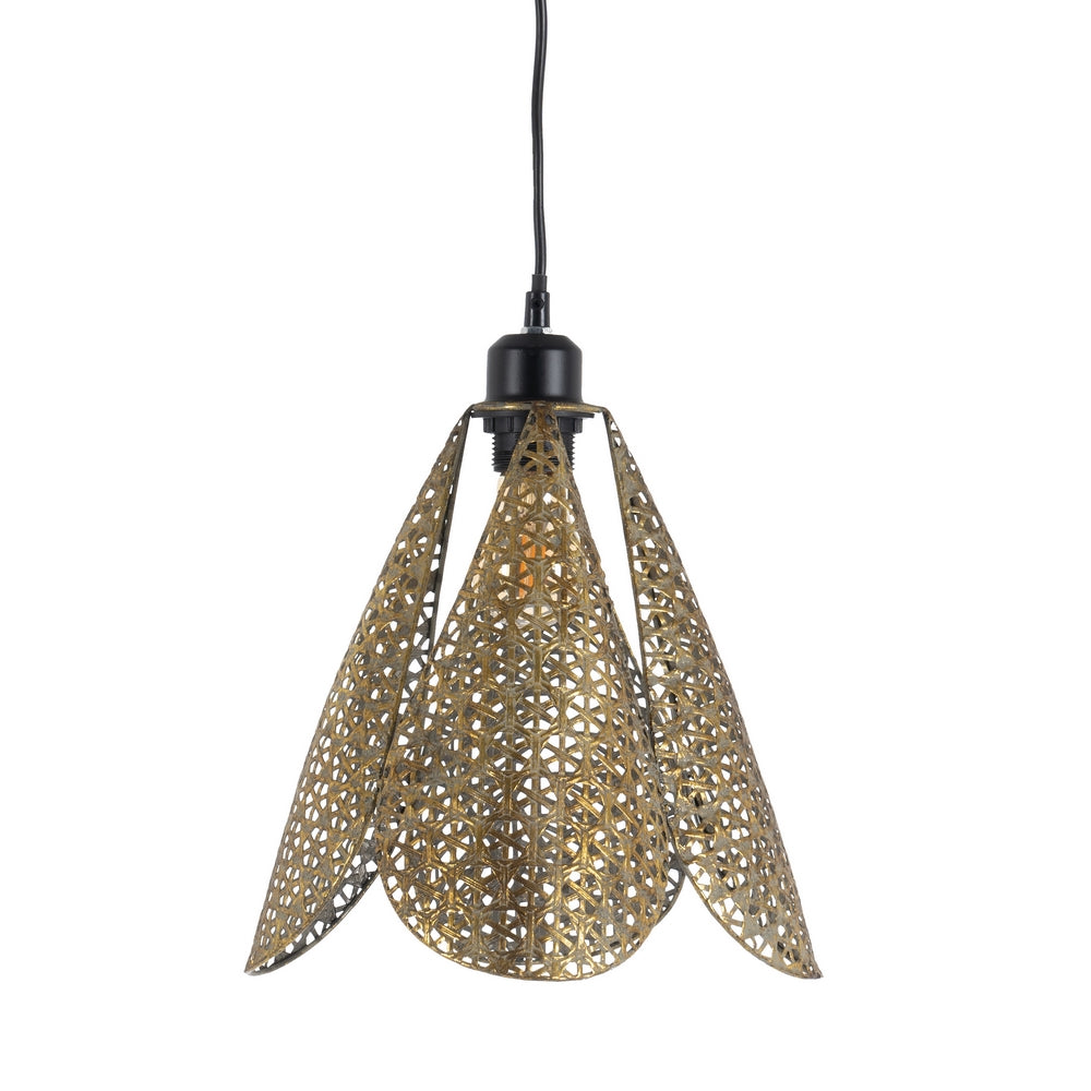 LÁMPARA TECHO ORO-PLATA METAL 24 X 24 X 31,50 CM