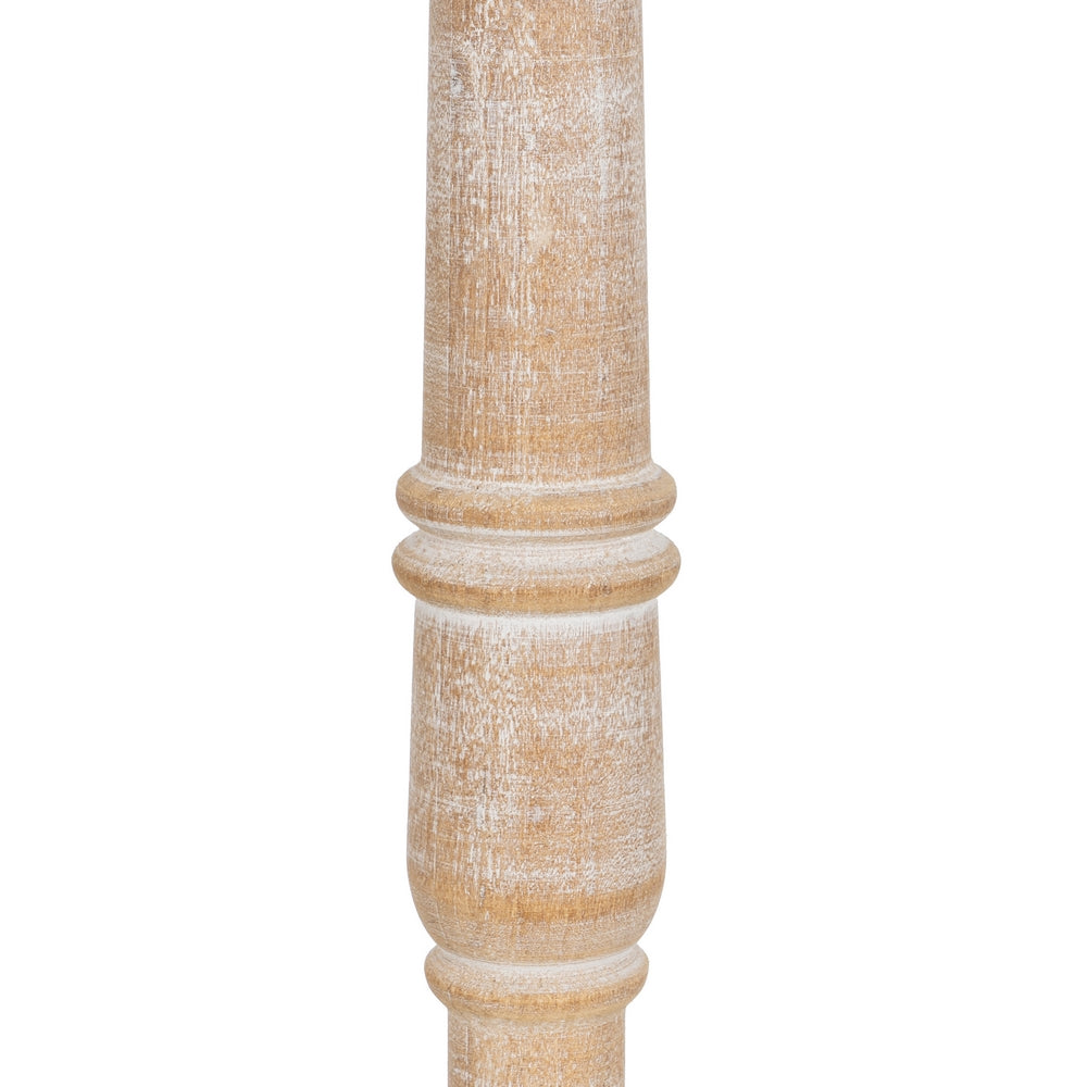 NATURAL WOOD / FABRIC TABLE LAMP 40 X 40 X 82.50 CM