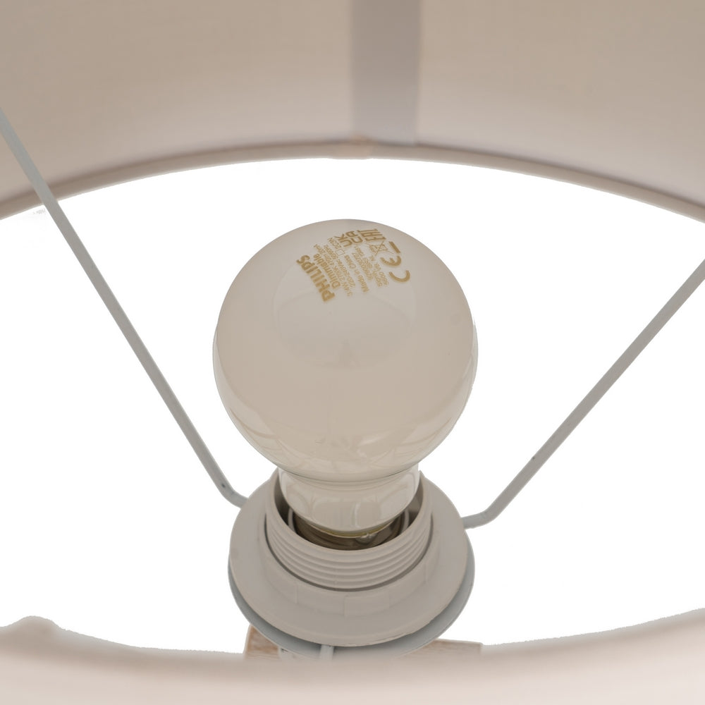 NATURAL WOOD / FABRIC TABLE LAMP 40 X 40 X 82.50 CM