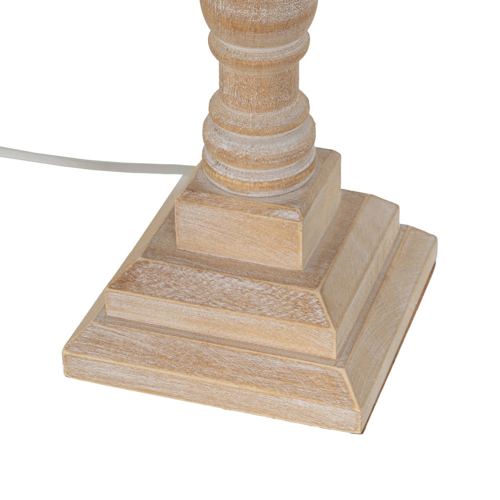 NATURAL WOOD / FABRIC TABLE LAMP 40 X 40 X 82.50 CM