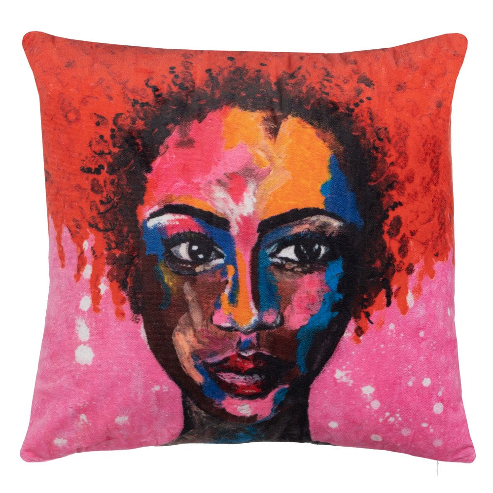 COJ�N ROSTRO TERCIOPELO DECORACI�N 50 X 50 CM