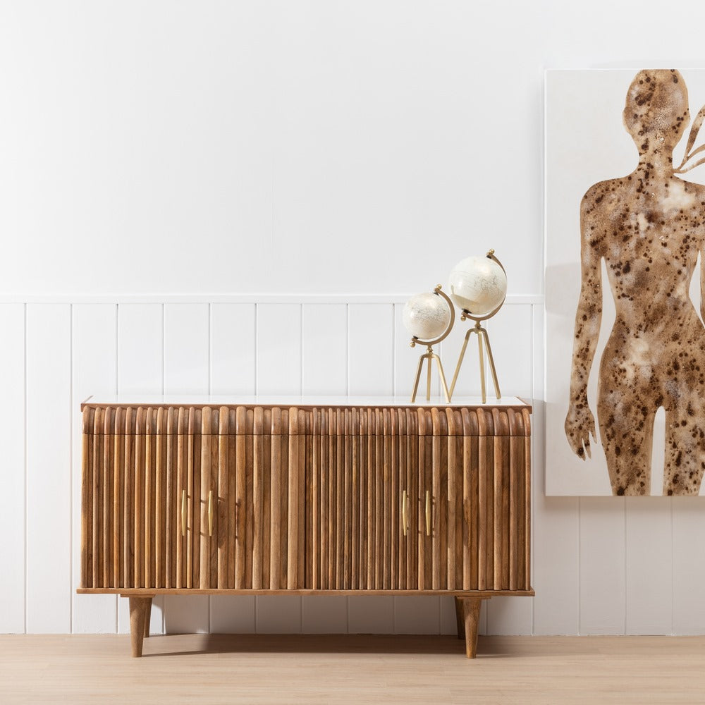 NATURAL MANGO WOOD SIDEBOARD LIVING ROOM 152 X 40 X 84.50 CM