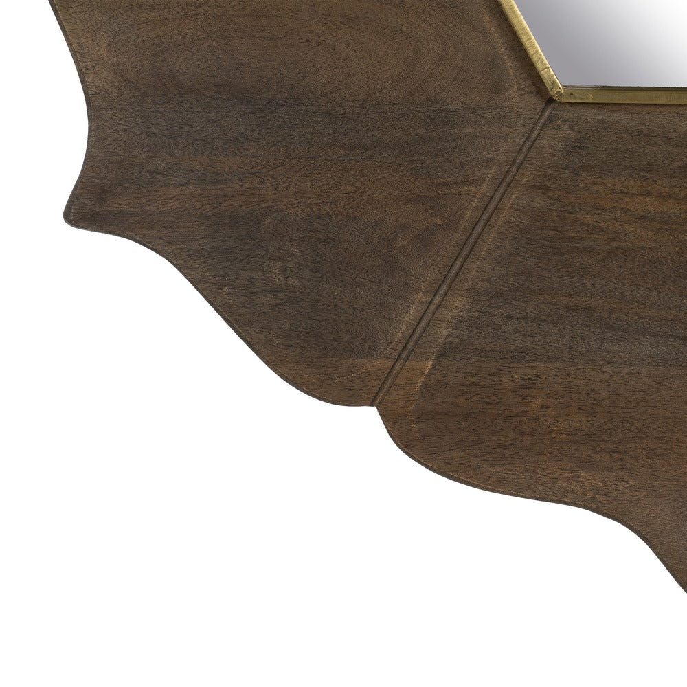BROWN MANGO WOOD DECORATIVE MIRROR 90 X 3 X 90 CM