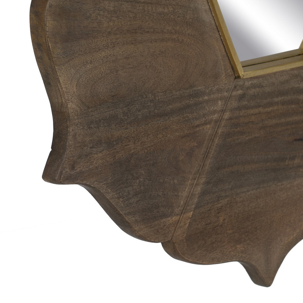BROWN MANGO WOOD DECORATIVE MIRROR 90 X 3 X 90 CM