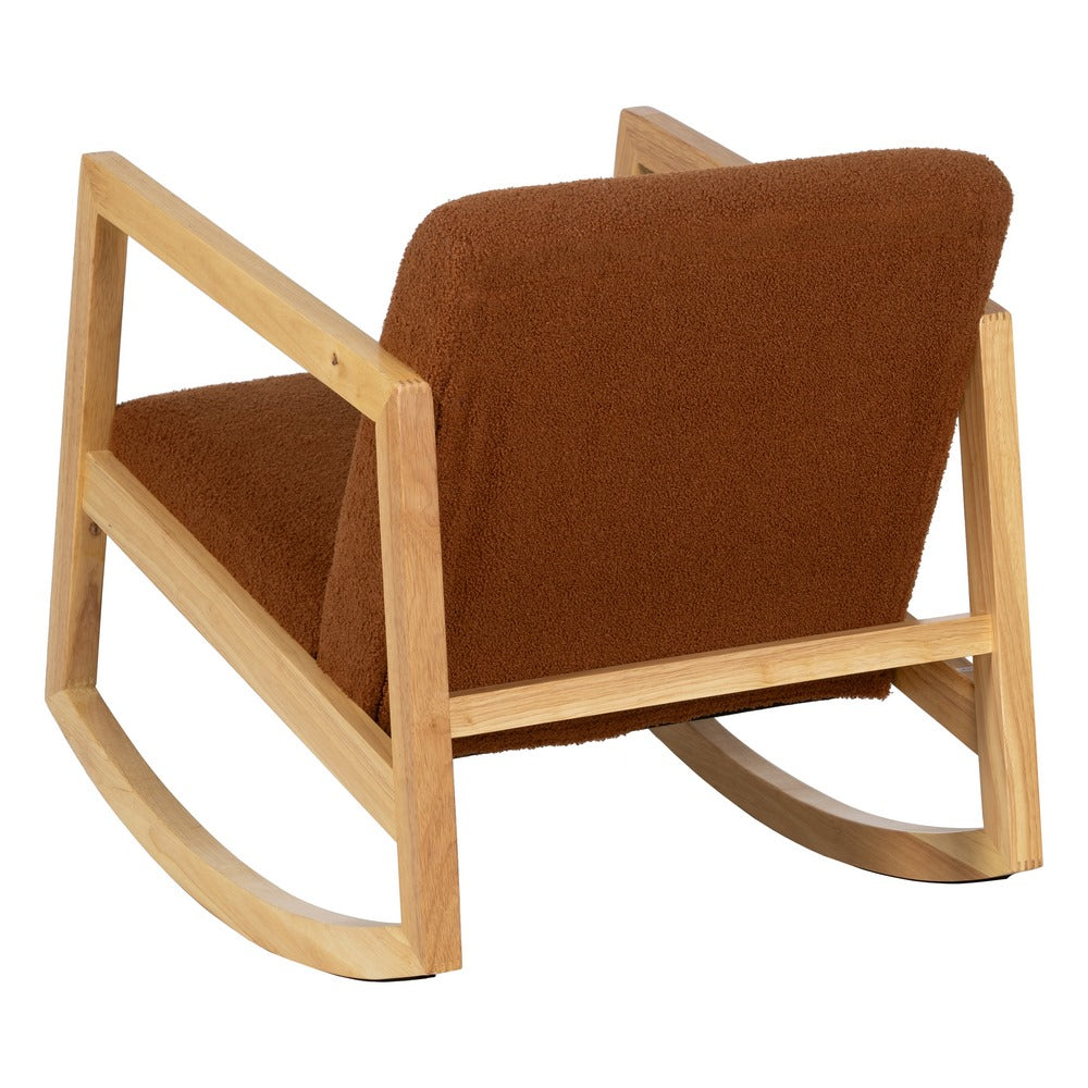BROWN RUBBERWOOD ROCKING CHAIR LIVING ROOM 60 X 83 X 72 CM