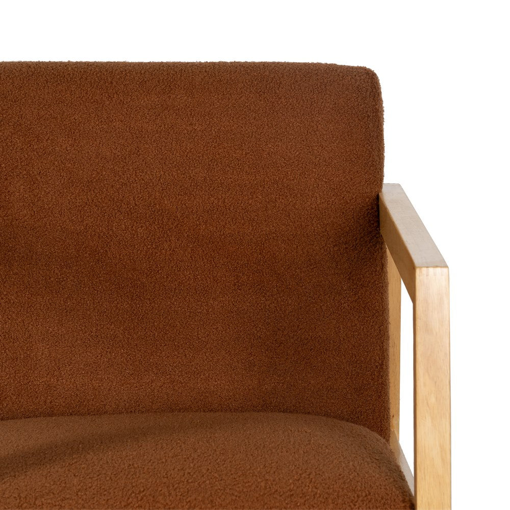BROWN RUBBERWOOD ROCKING CHAIR LIVING ROOM 60 X 83 X 72 CM